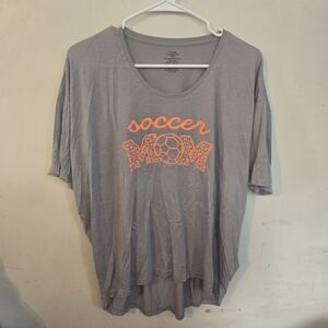 Heather Gray Tee with Neon Orange Soccer Mom Design